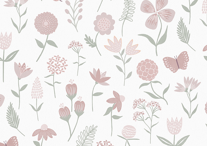 Floral Whimsy, Blush - Roman Blind - Image 7